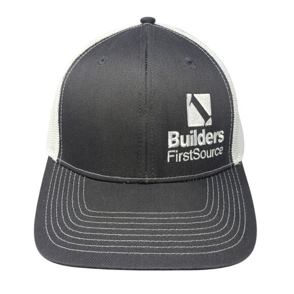Builders First Source Snapback Trucker Hat Gray OS Adjustable Ivory Headwear - Picture 1 of 10
